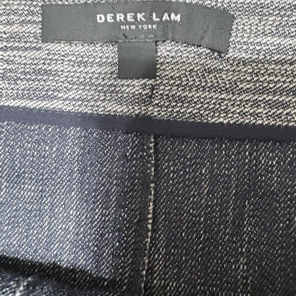 Derek‎ Lam Textured Denim Slubby Weave of White & Blue Trumpet Back Detail. USA